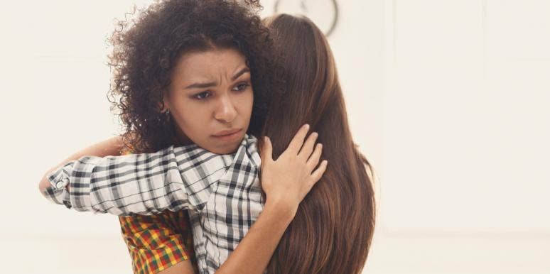 toxic friendship two women hugging