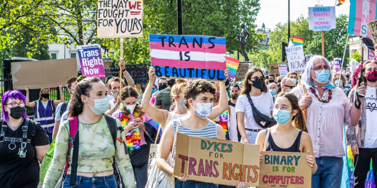 Is This Woman In The Wrong For Outing Her Sister To Her Kids? Trans rights rally