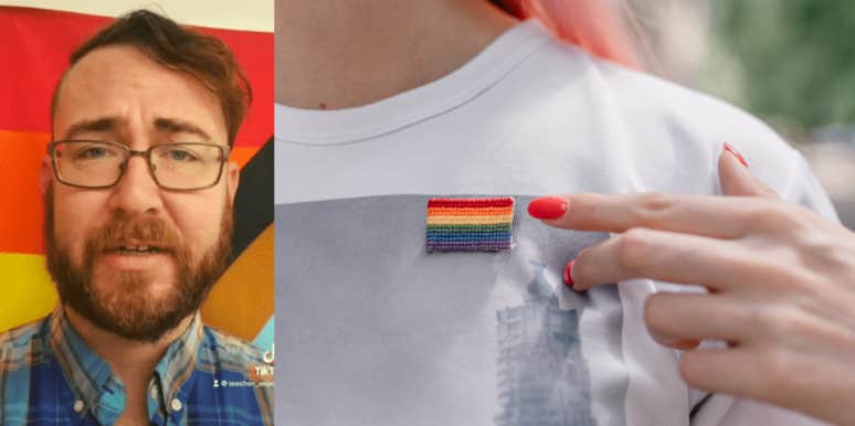 High school teachers launches transition closet, Pride flag pin