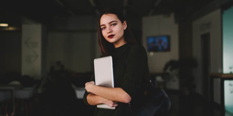 Type C Personality: Positive & Negative Traits woman holding computer