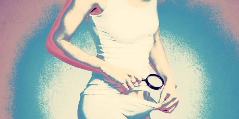 What Men Think Of The 8 Different Types Of Vaginas woman looking to see which of the different types of vaginas she has