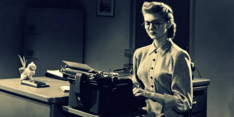 woman typewriter
