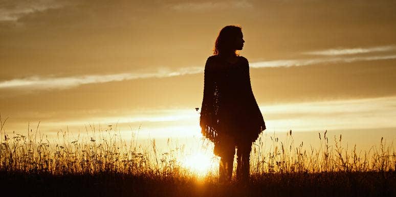 I Used To Be That Girl Until You Came Into My Life woman's silhouette at sunset
