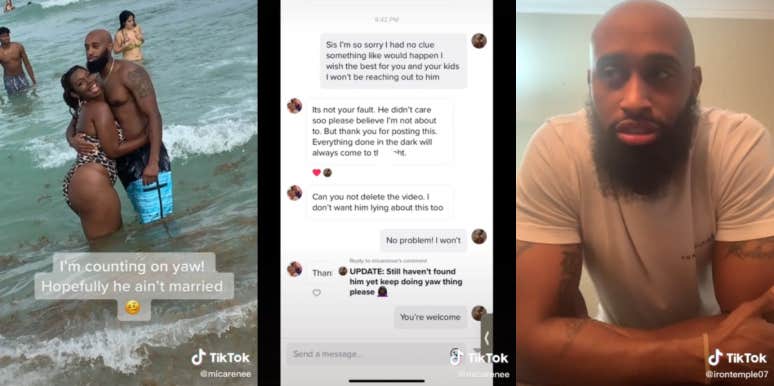 Woman Asks Internet To Find The Man She Flirted With In Miami — Just To Find His Wife Instead Vacation man TikTok message screenshots