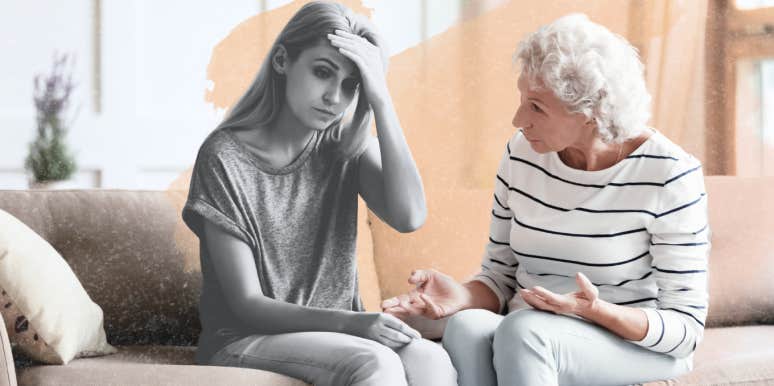 Woman dealing with a toxic mother