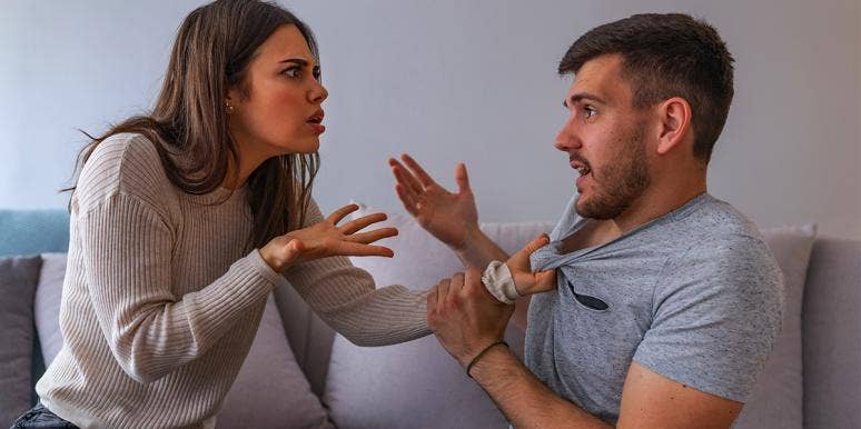 man and woman arguing