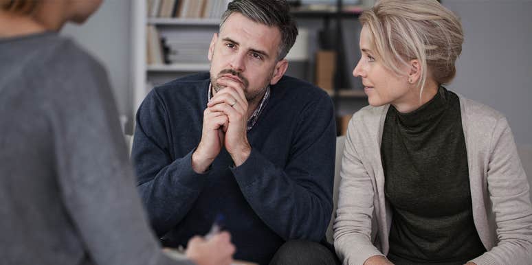 What It Means If Your Husband Only Wants To See A Female Couples Cou couple talking to counselor