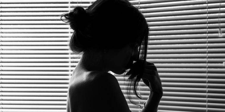 black and white silhouette of a woman