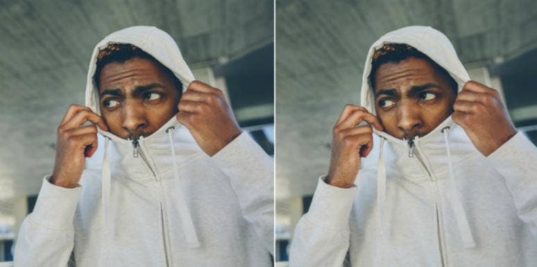 Why Do I Hate Everyone The Older I Get? 15 Relatable Reasons man pulling hoodie up over head and face