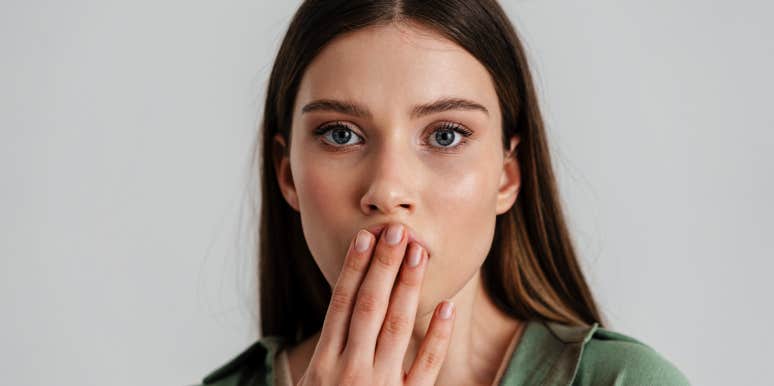 Why You Need To Think About Your Words Before You Say Them woman covering mouth