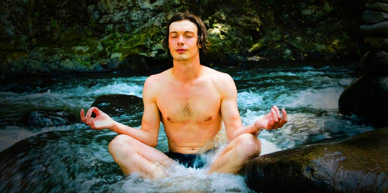 Wim Hof Breathing Method: What It Is & How To Do It man breathing and meditating