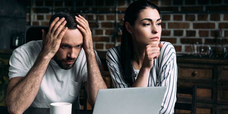 Woman Wonders If She's Wrong For Expecting Husband To Bring Home Dinner For The Family (Not Just Himself) Angry husband and wife