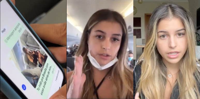 Woman Confronts Man On Plane Who Took Photos 'To See Under Her Dress' While She Slept Anna Clara Rios, man taking photos on plane