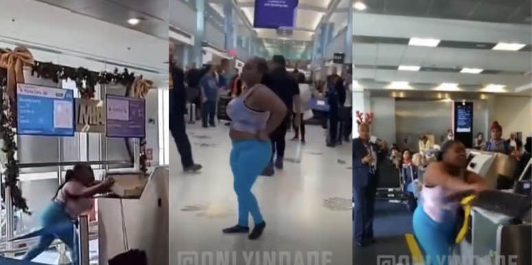 Alabama Woman Destroys Airport Kiosk After Losing Her Children And Missing Her Flight In Video Footage woman, airport, TikTok