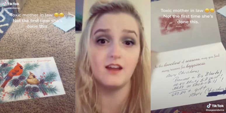 Woman's 'Toxic' Mother-In-Law Sent Holiday Card Listing All The Bills She Paid For This Year Mother-in-law holiday card TikTok