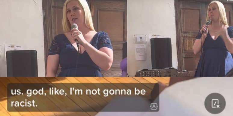 Bridesmaid Warns Wedding Guests ‘I’m Not Gonna Be Racist’ Before Delivering Speech Woman on tiktok