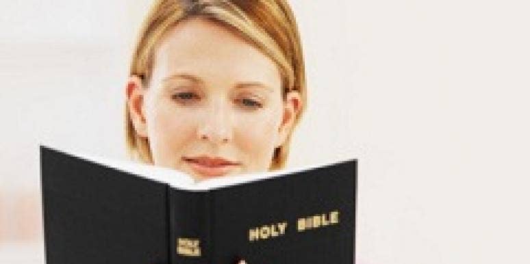 woman reading bible