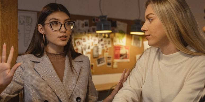 Woman Sabotages Former Bully's Job Interview Women talking