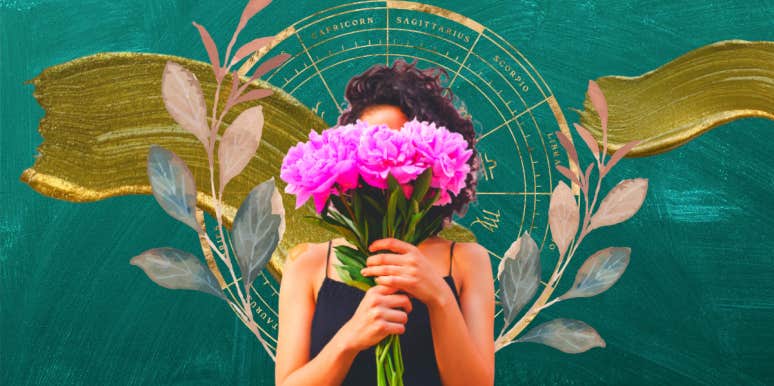 Zodiac Flowers Associated With Each Sign woman holding flowers