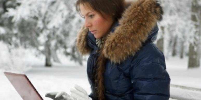 woman laptop snow Dating Disaster: He Froze My Match.com Account