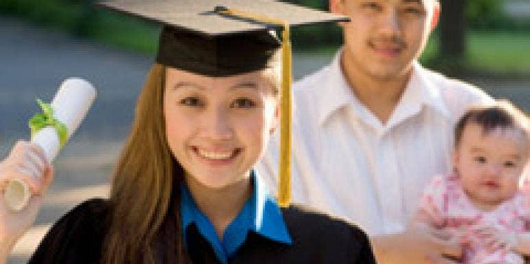 woman college degree couple with baby woman college degree couple with baby
