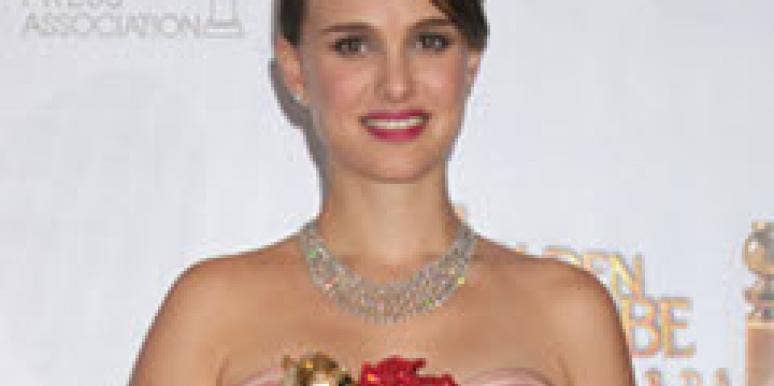Natalie Portman wins a Golden Globe. Natalie Portman wins a Golden Globe.