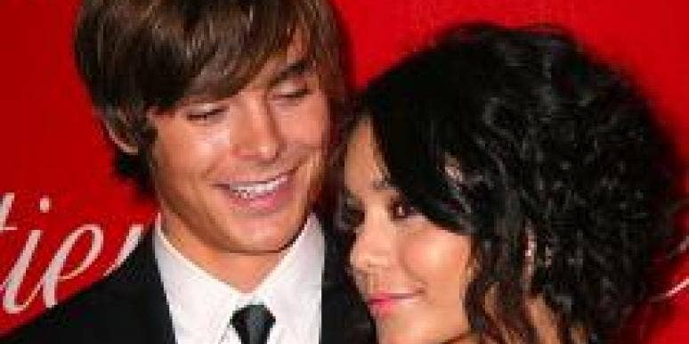 Zac Efron and Vanessa Hudgens pose together.