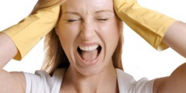 Woman cleaning mad Woman cleaning mad