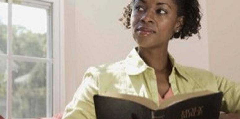 woman reading bible