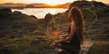 empathic woman taking a quiet moment for herself in nature