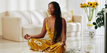 woman meditating