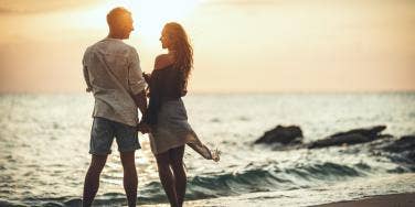 man and woman on beach