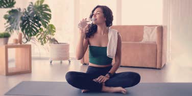 woman doing fitness at home