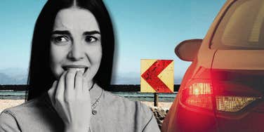 Woman making a left turn to the beach that nearly killed them