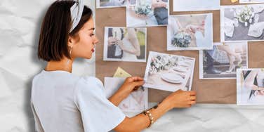 Woman planning wedding herself