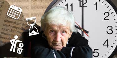 old woman thinks about regrets time running out