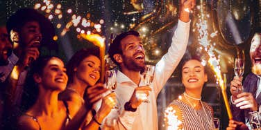 People celebrate practicing healthy relationship habits in the new year.