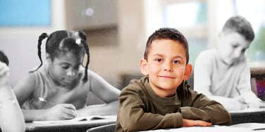 Child in elementary school classroom, let them fail to succeed