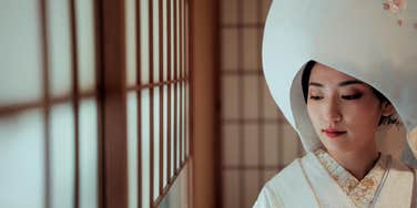 Why Japanese Men Hide Their Partners, woman in traditional wedding kimono