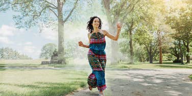 woman joyfully rejoining society after a devastating divorce