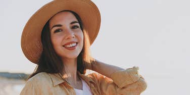 happy smiling woman who is a good person