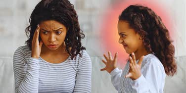 Narcissist kid yells at her mother.
