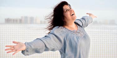 Woman feeling grateful after answering a single question her therapist asked her