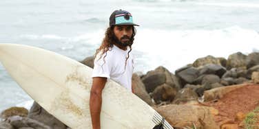 Surfer without a beach badge