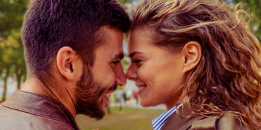 Woman is going to break up with a man because of his kissing style.