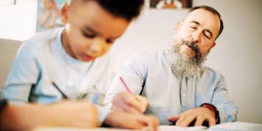 Grandfather giving grandchild advice