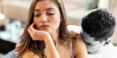 Manipulative man grooming vulnerable woman