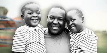 Father and his two identical twin autistic sons