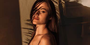 Woman with quiet personaility trait
