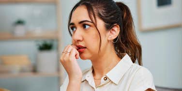 Neurodivergent woman anxiously meeting with therapist